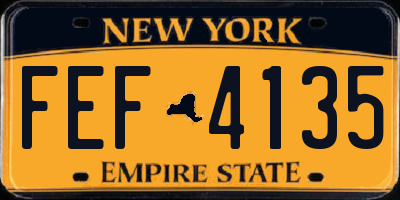 NY license plate FEF4135