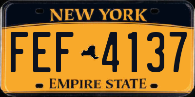 NY license plate FEF4137