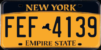 NY license plate FEF4139