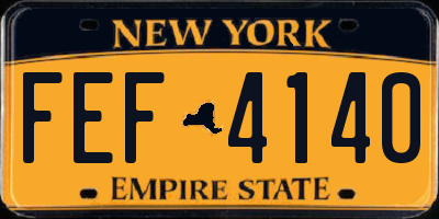 NY license plate FEF4140