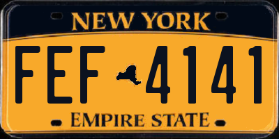 NY license plate FEF4141
