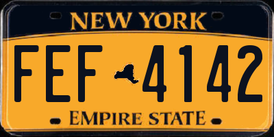 NY license plate FEF4142