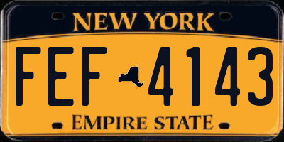 NY license plate FEF4143