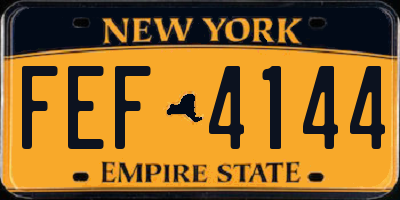 NY license plate FEF4144