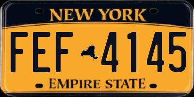 NY license plate FEF4145