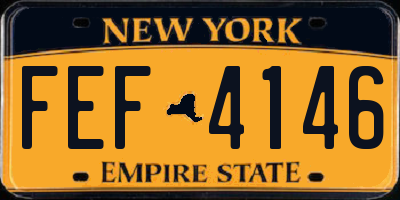 NY license plate FEF4146