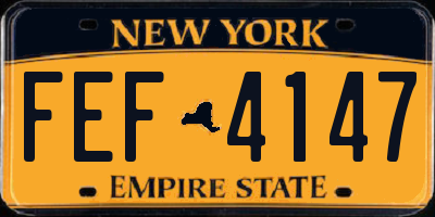 NY license plate FEF4147