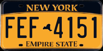 NY license plate FEF4151
