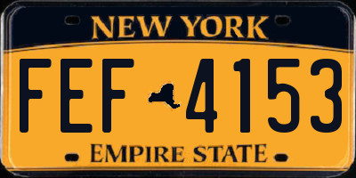 NY license plate FEF4153