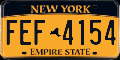 NY license plate FEF4154