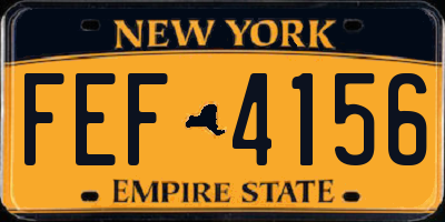 NY license plate FEF4156