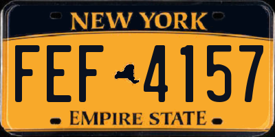 NY license plate FEF4157