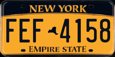 NY license plate FEF4158