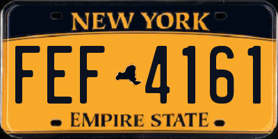NY license plate FEF4161