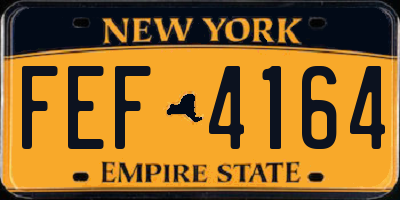 NY license plate FEF4164