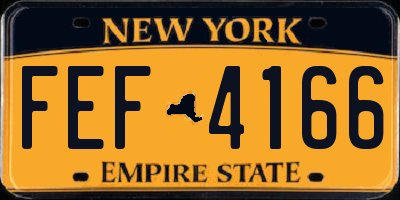 NY license plate FEF4166