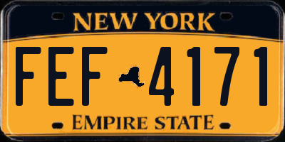 NY license plate FEF4171