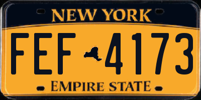 NY license plate FEF4173