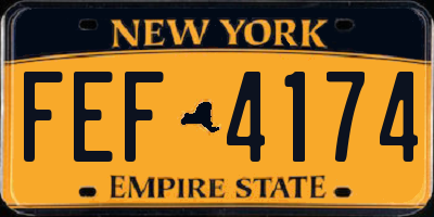 NY license plate FEF4174