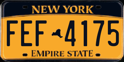 NY license plate FEF4175