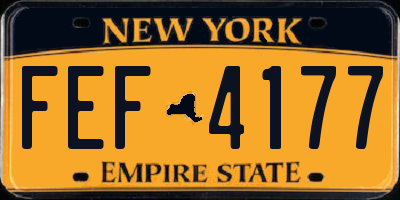 NY license plate FEF4177