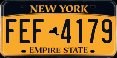 NY license plate FEF4179