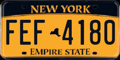 NY license plate FEF4180