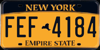 NY license plate FEF4184