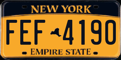 NY license plate FEF4190