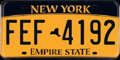 NY license plate FEF4192