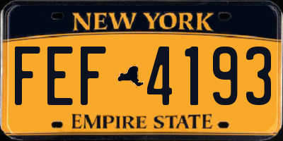 NY license plate FEF4193