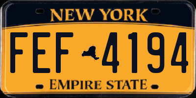 NY license plate FEF4194
