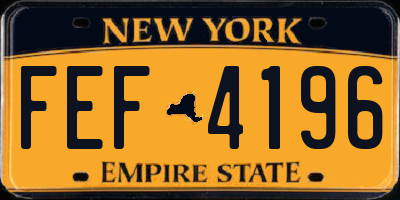 NY license plate FEF4196