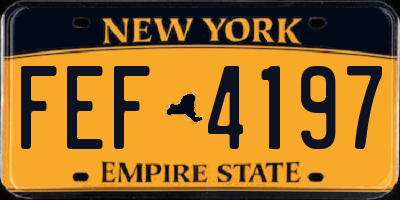 NY license plate FEF4197