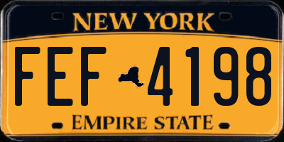 NY license plate FEF4198