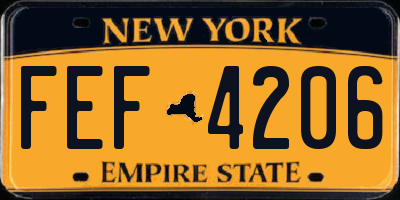 NY license plate FEF4206