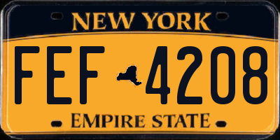 NY license plate FEF4208