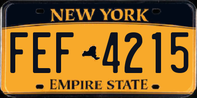 NY license plate FEF4215