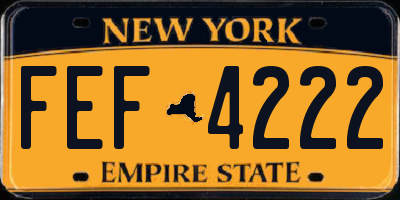 NY license plate FEF4222