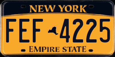 NY license plate FEF4225