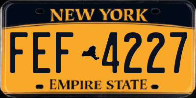 NY license plate FEF4227