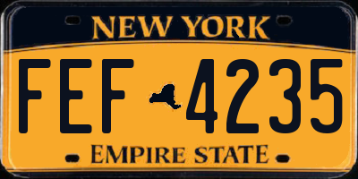 NY license plate FEF4235