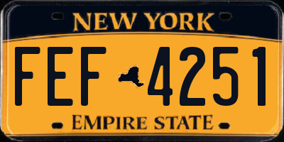 NY license plate FEF4251