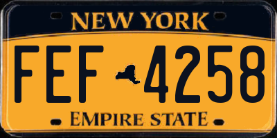 NY license plate FEF4258