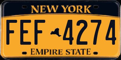 NY license plate FEF4274