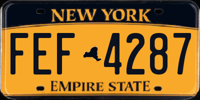 NY license plate FEF4287