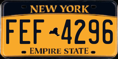 NY license plate FEF4296