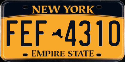 NY license plate FEF4310