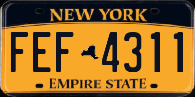 NY license plate FEF4311