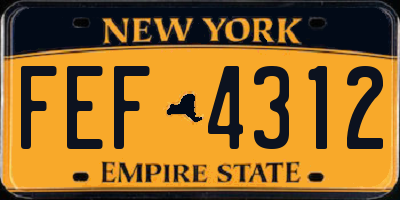 NY license plate FEF4312